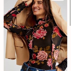 Free people Charlie printed mesh top